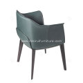 Italian minimalist green leather single Archibald chairs